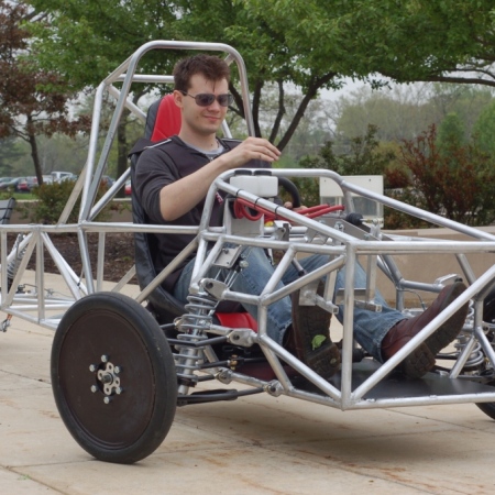 Michael in SIUE Solar Car Chassis